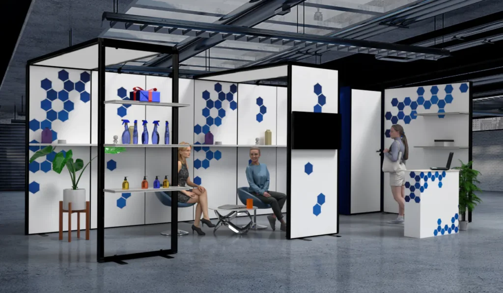 Messestand Multi-Frame Rahmenstecksystem