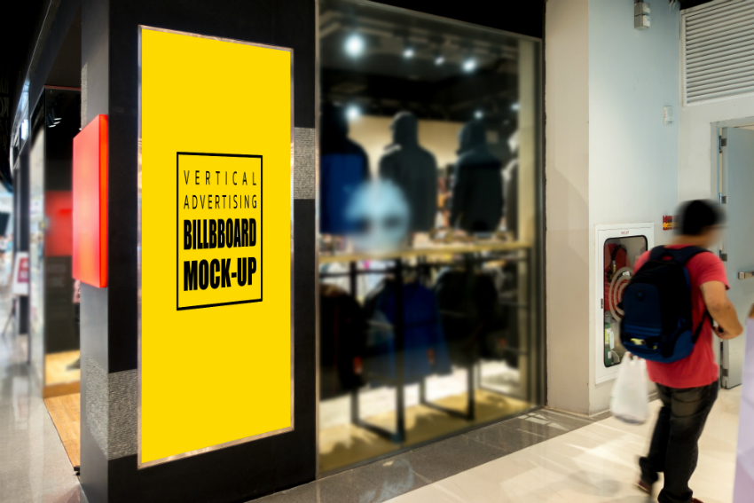 Banner vor einem Laden Banner vor einem Laden
