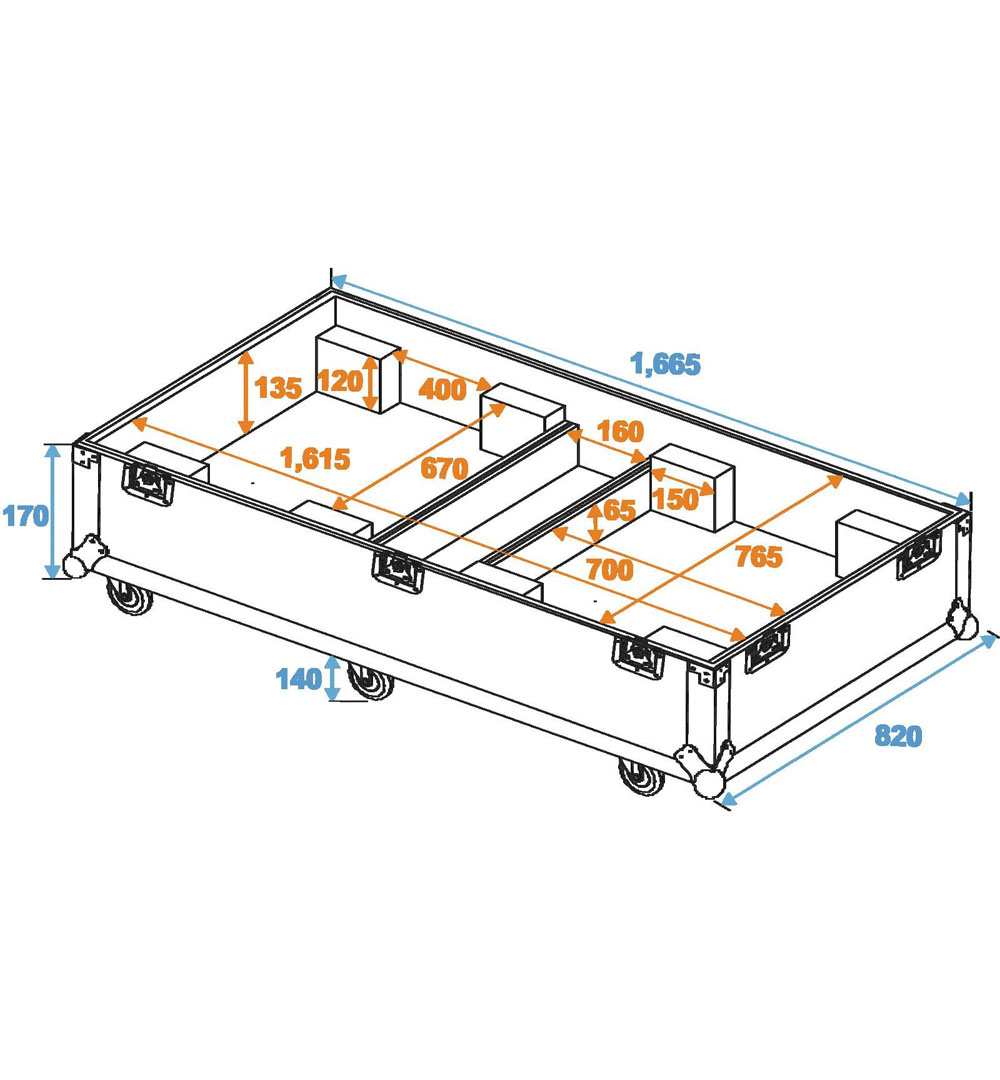 ROADINGER Flightcase 2x CLA-115