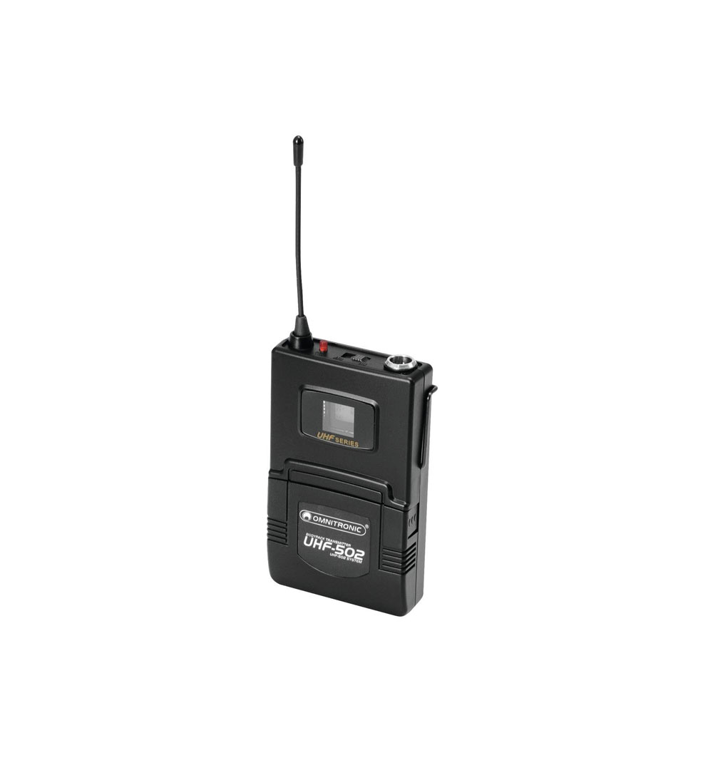 OMNITRONIC UHF-502 Taschensender 823-832MHz, inkl. Lavalier (CH B orange)
