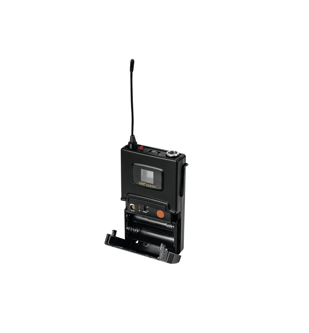 OMNITRONIC UHF-502 Taschensender 823-832MHz, inkl. Lavalier (CH B orange)