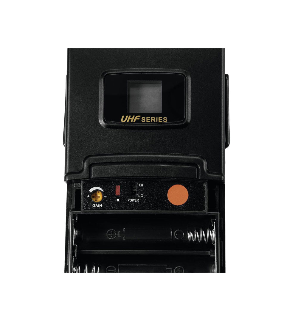 OMNITRONIC UHF-502 Taschensender 823-832MHz, inkl. Lavalier (CH B orange)