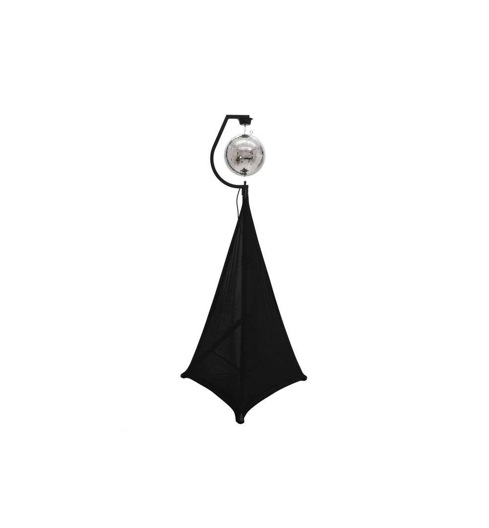 EUROLITE Set Spiegelkugel 50cm mit Stativ und Segel schwarz - live 02