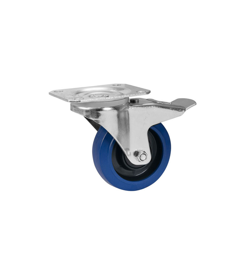 ROADINGER Lenkrolle RD-100B 100mm blau mit Bremse