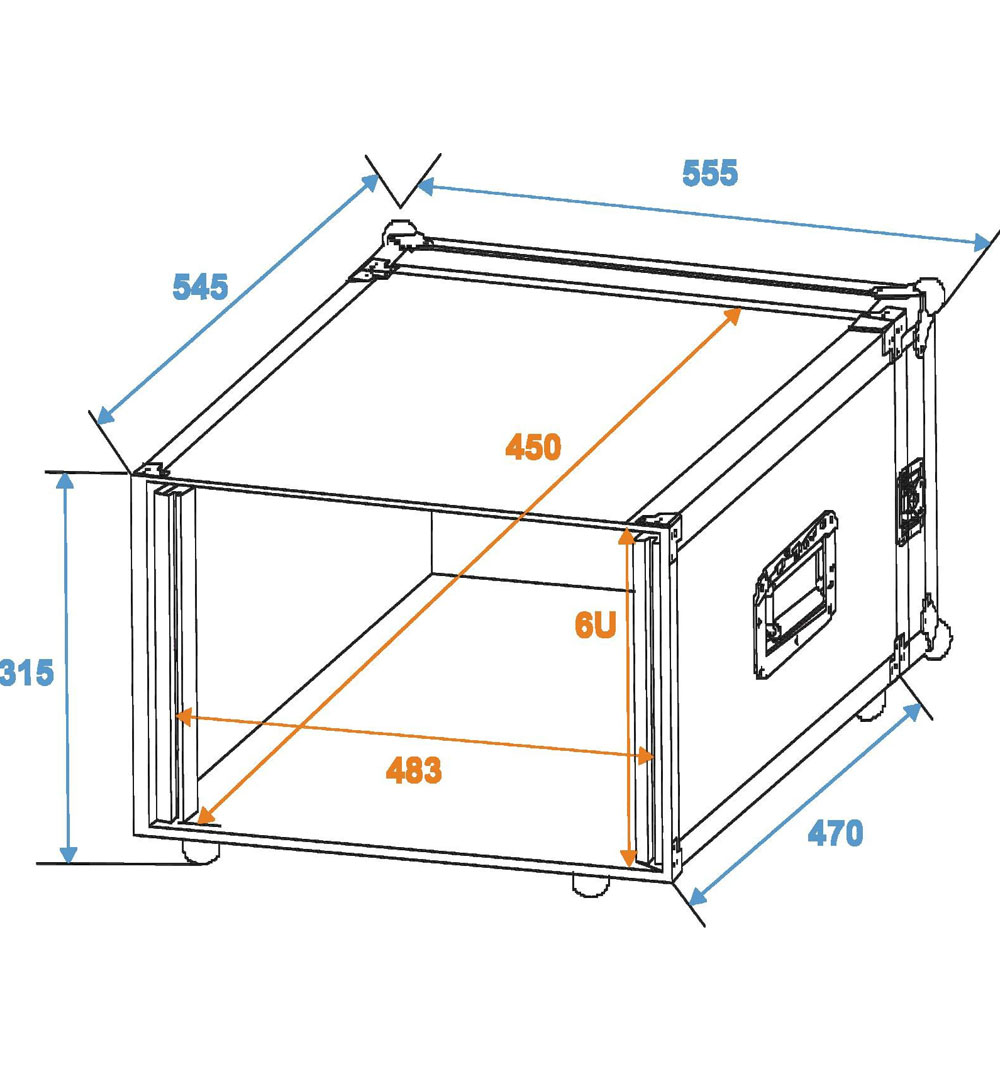 ROADINGER Rack Profi 6HE 45cm
