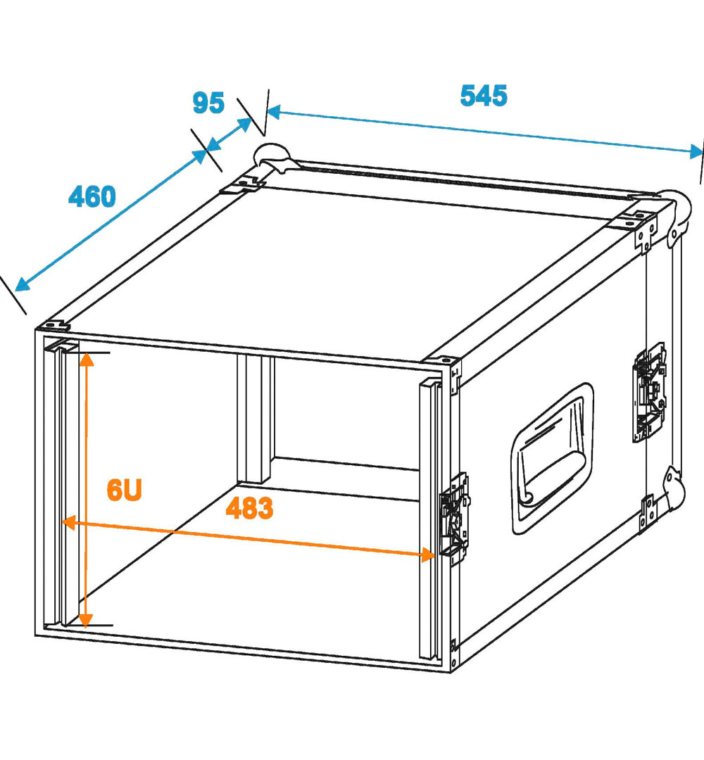 ROADINGER Verstärkerrack PR-2, 6HE, 47cm tief