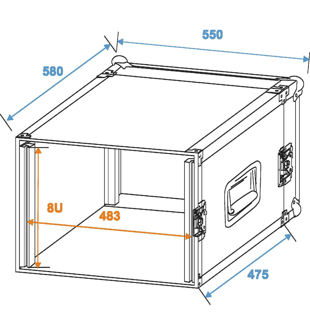 ROADINGER Verstärkerrack PR-2, 8HE, 47cm tief