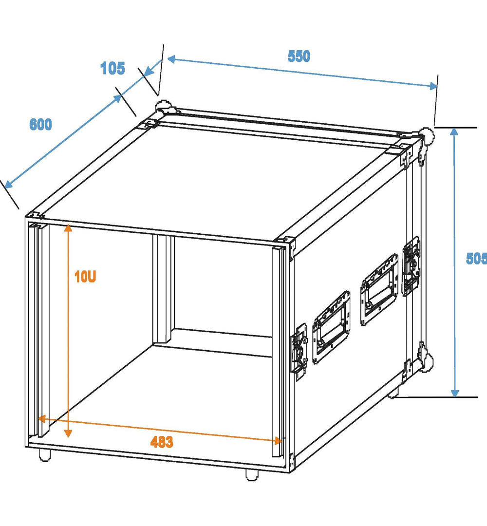 ROADINGER Verstärkerrack PR-2ST, 10HE, 57cm tief