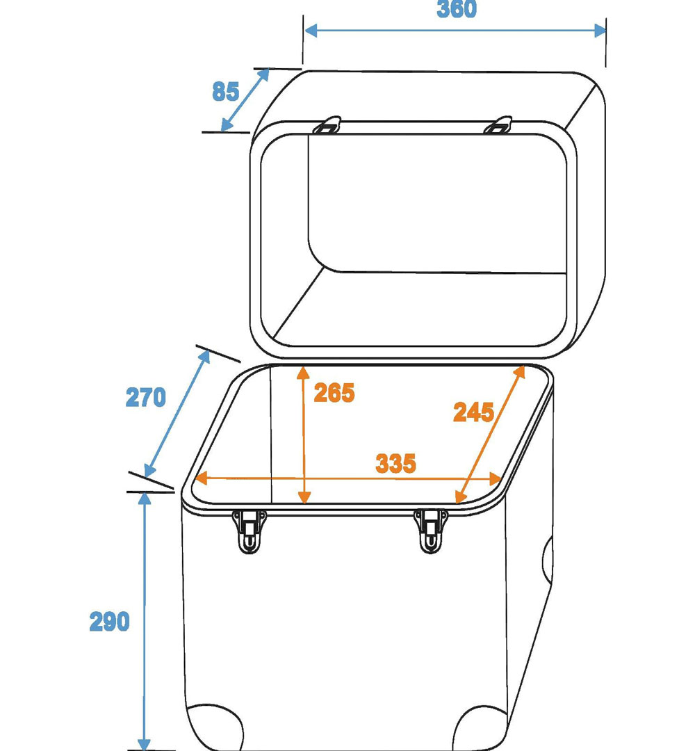 ROADINGER Platten-Case ALU Maxi-Booking, abgerundet