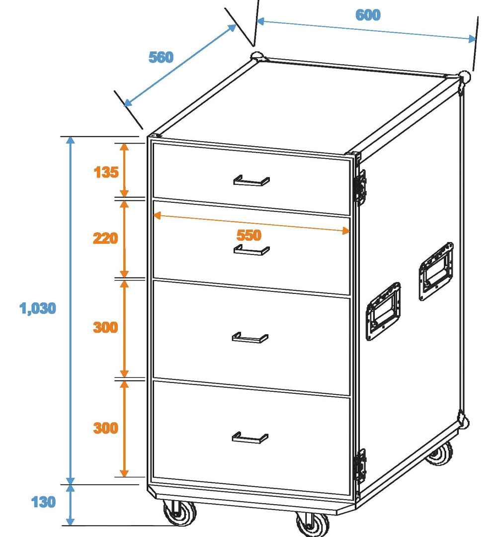 ROADINGER Universal-Schubladen-Case ODS-1 mit Rollen