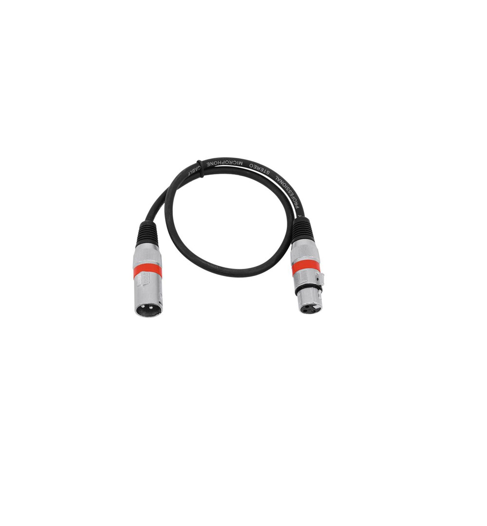 OMNITRONIC XLR Kabel 3pol 0,5m sw/rt