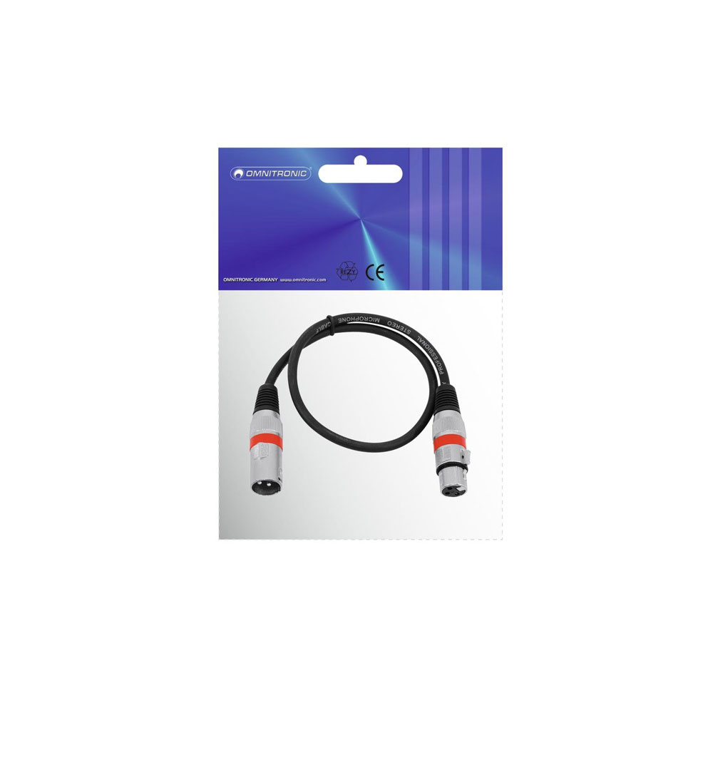OMNITRONIC XLR Kabel 3pol 0,5m sw/rtOMNITRONIC XLR Kabel 3pol 0,5m sw/rt - live 03