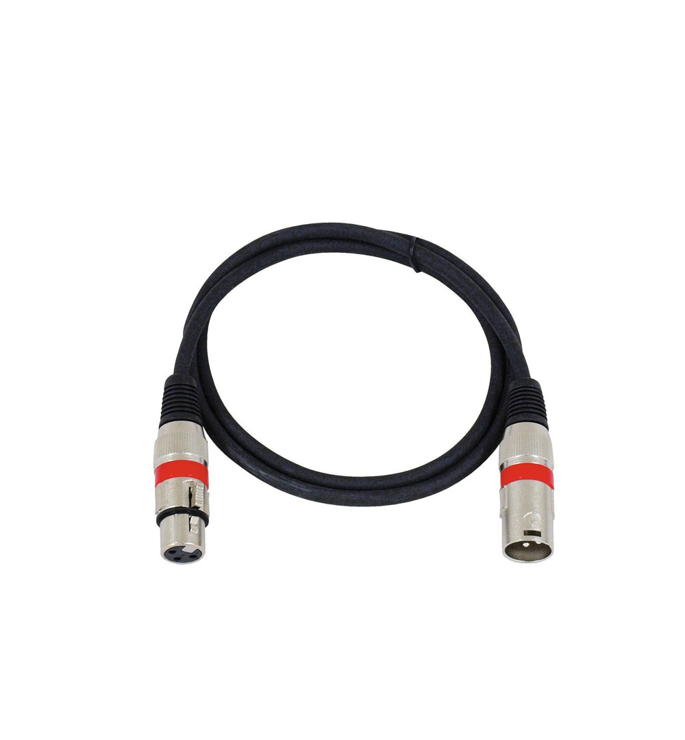 OMNITRONIC XLR Kabel 3pol 1m sw/rt