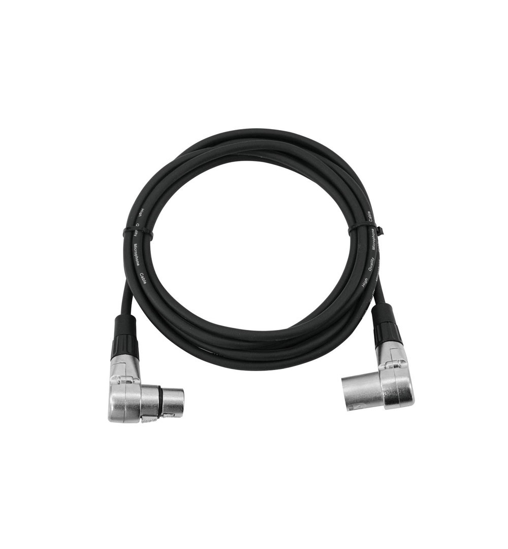 OMNITRONIC XLR Kabel 3pol 3m 90° sw