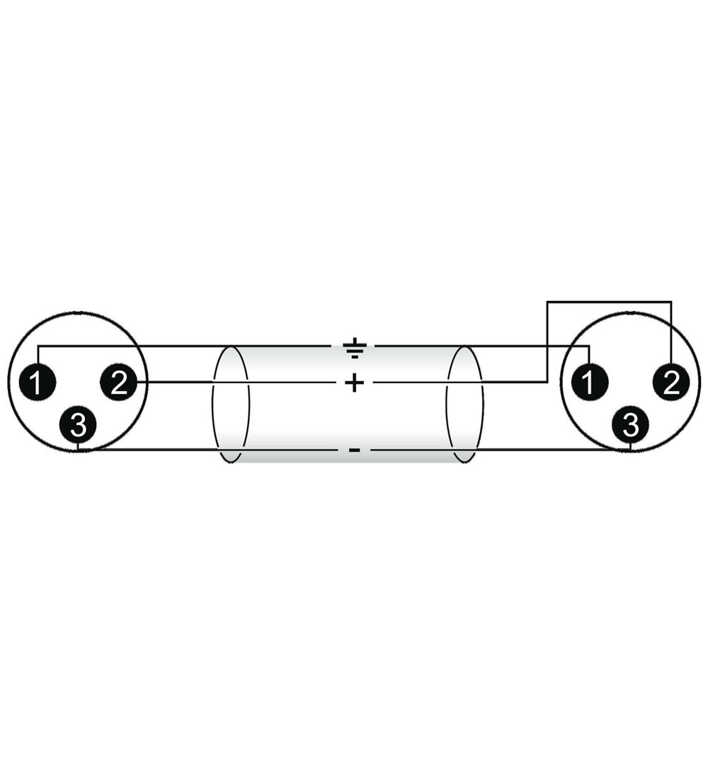 OMNITRONIC Adapterkabel XLR(M)/XLR(M) 0,2m sw