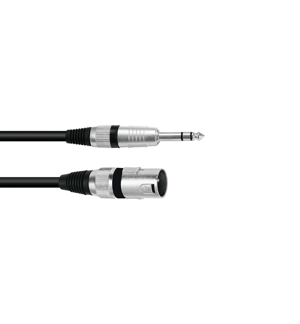 OMNITRONIC Adapterkabel XLR(M)/Klinke stereo 0,2m sw