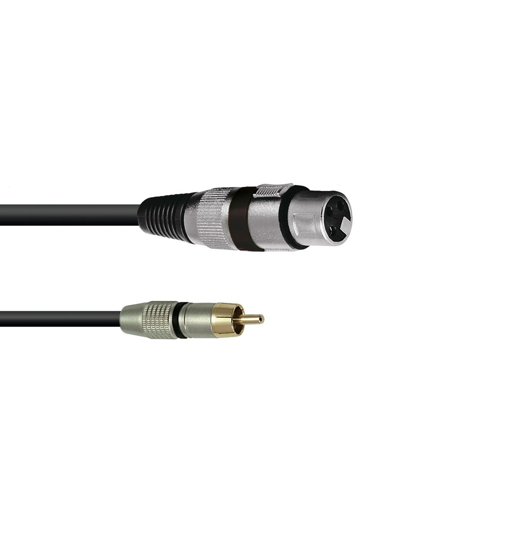OMNITRONIC Adapterkabel XLR(F)/Cinch(M) 0,2m sw