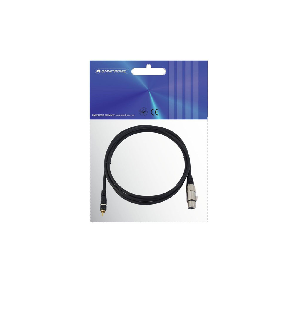 OMNITRONIC Adapterkabel Cinch/XLR(F) 2m swOMNITRONIC Adapterkabel Cinch/XLR(F) 2m sw - live 03