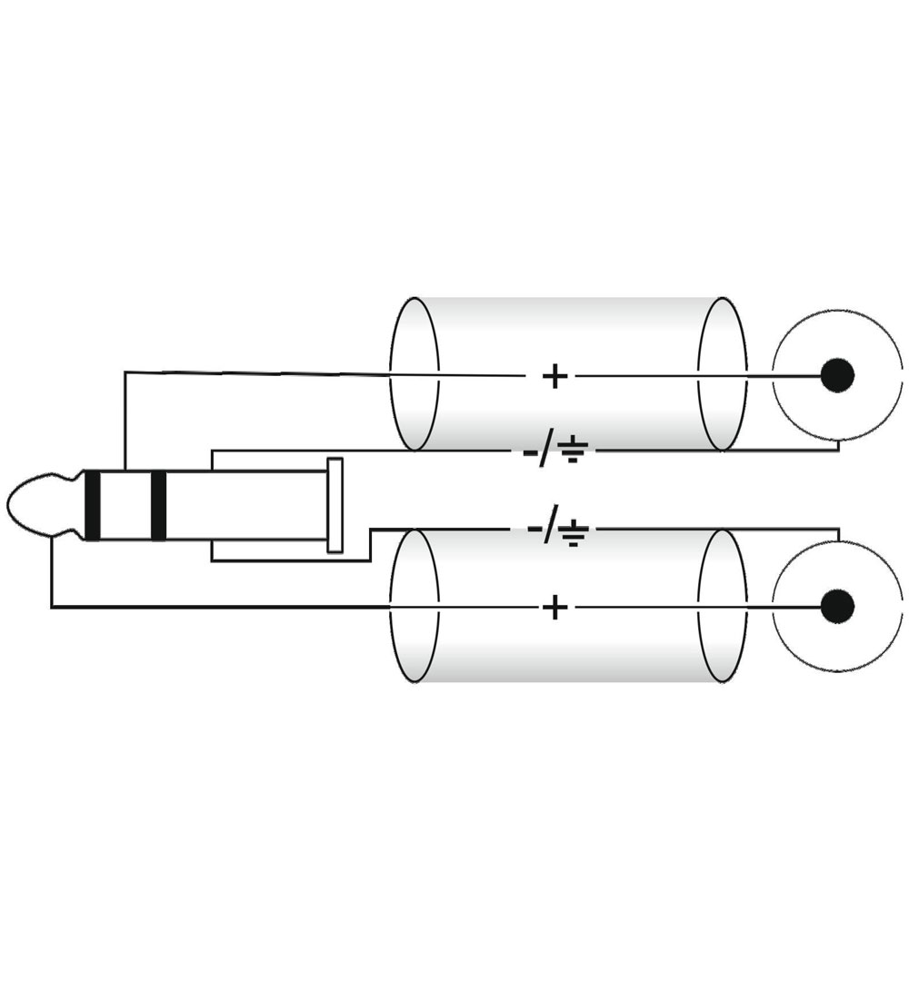 OMNITRONIC Adapterkabel 3,5 Klinke 90°/2xCinch 0,5m