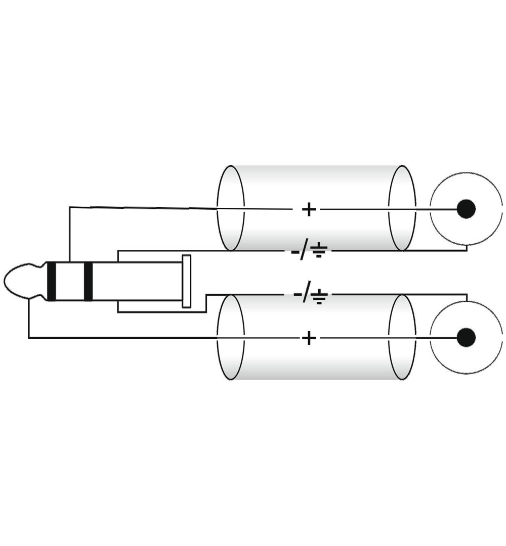 OMNITRONIC Adapterkabel 3,5 Klinke 90°/2xCinch 3m sw