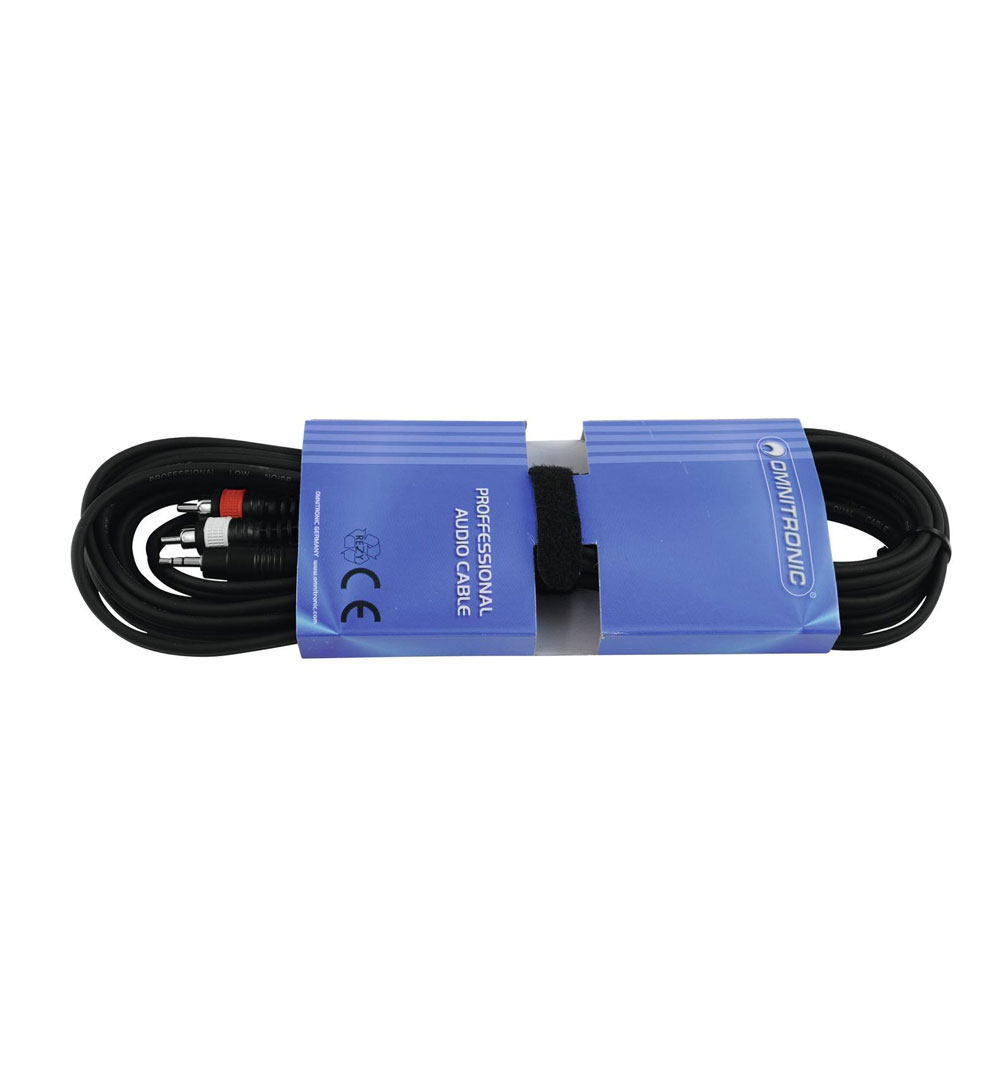 OMNITRONIC Adapterkabel 3,5 Klinke/2xCinch 6m sw