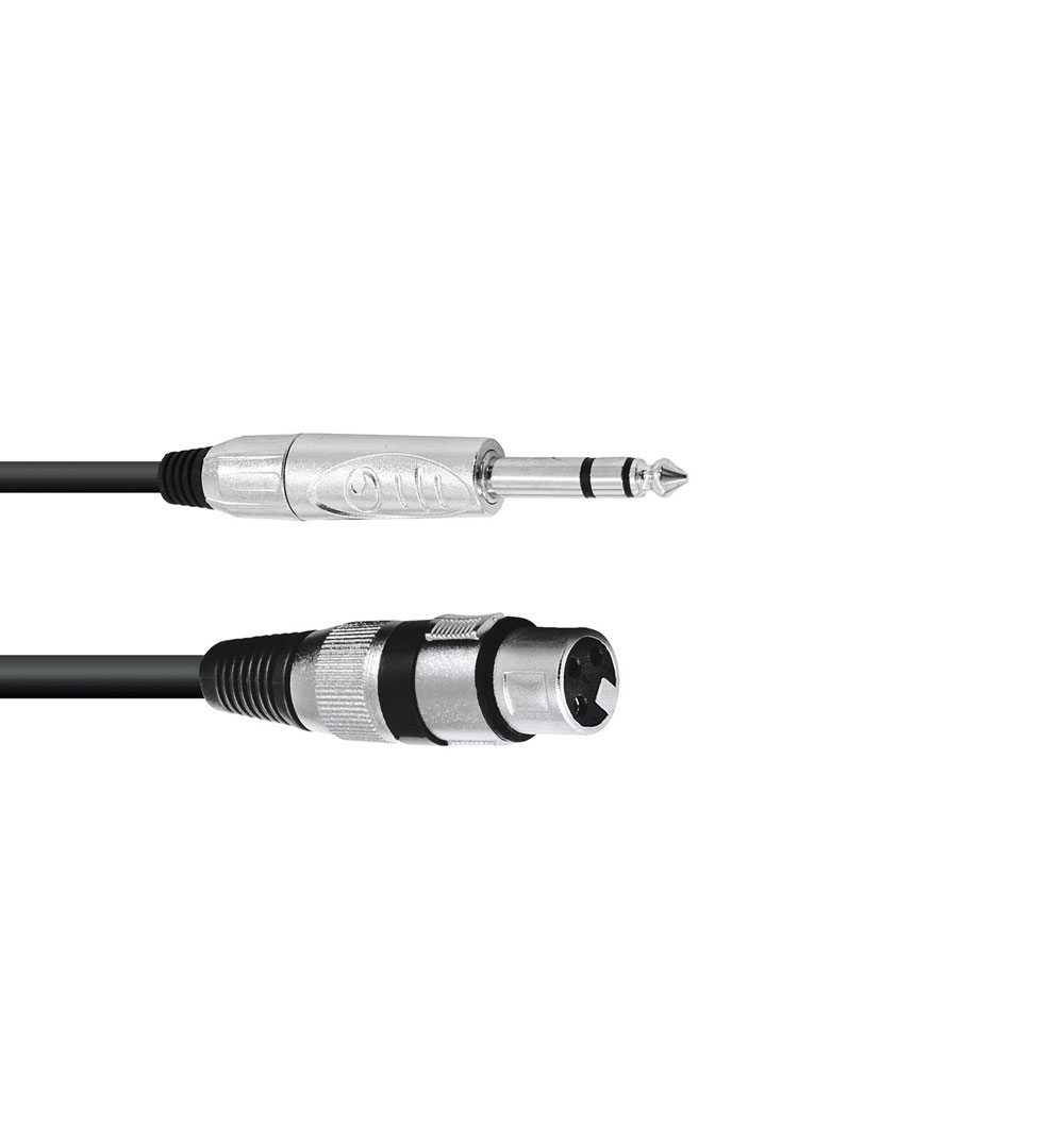 OMNITRONIC Adapterkabel XLR(F)/Klinke stereo 2m sw