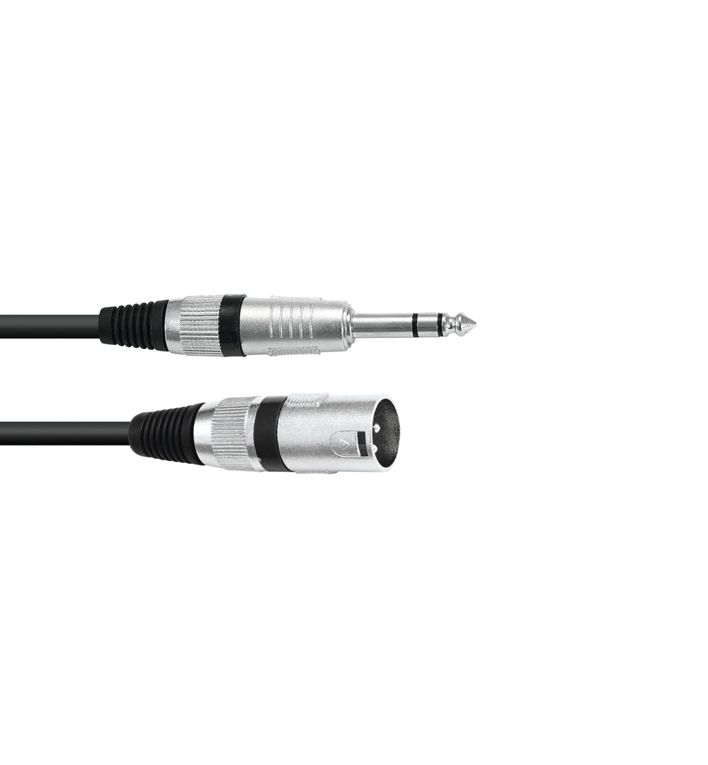 OMNITRONIC Adapterkabel XLR(M)/Klinke stereo 0,9m sw