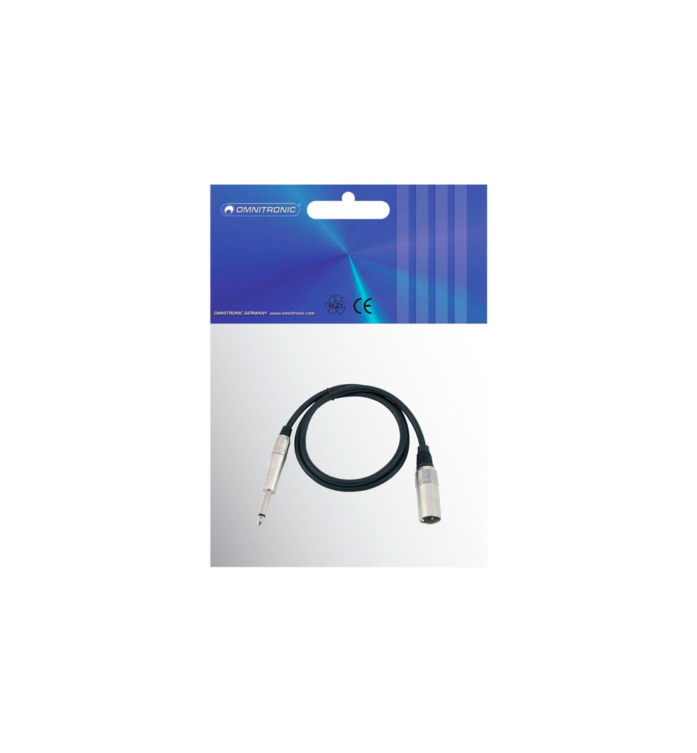 OMNITRONIC Adapterkabel XLR(M)/Klinke mono 0,9m swOMNITRONIC Adapterkabel XLR(M)/Klinke mono 0,9m sw - live 03