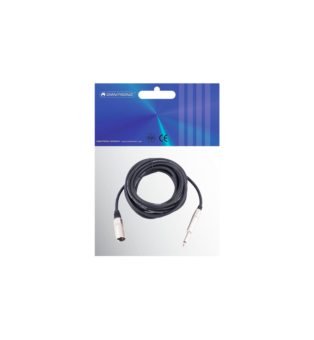 OMNITRONIC Adapterkabel XLR(M)/Klinke mono 5m sw