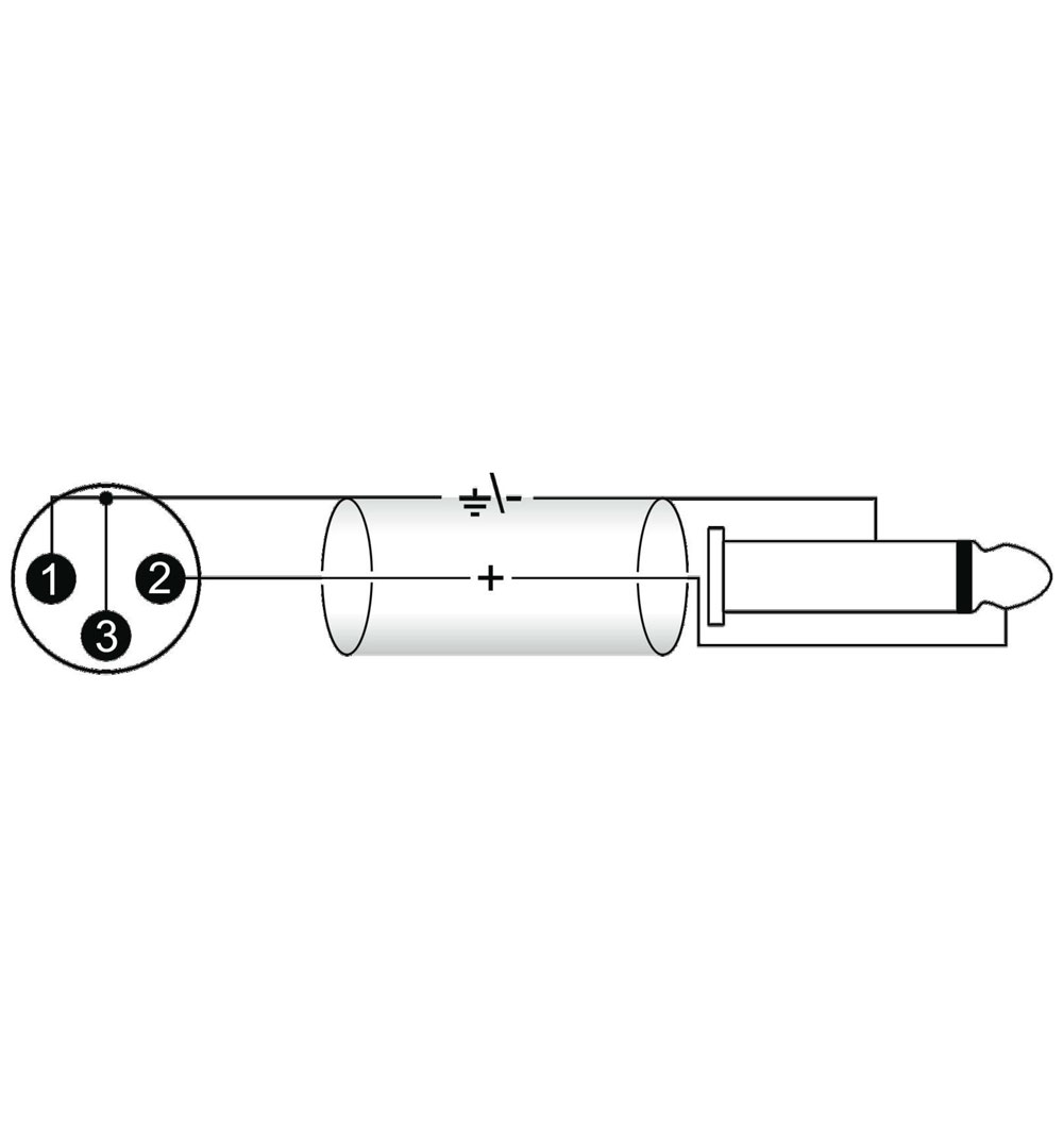 OMNITRONIC Adapterkabel XLR(M)/Klinke mono 10m sw