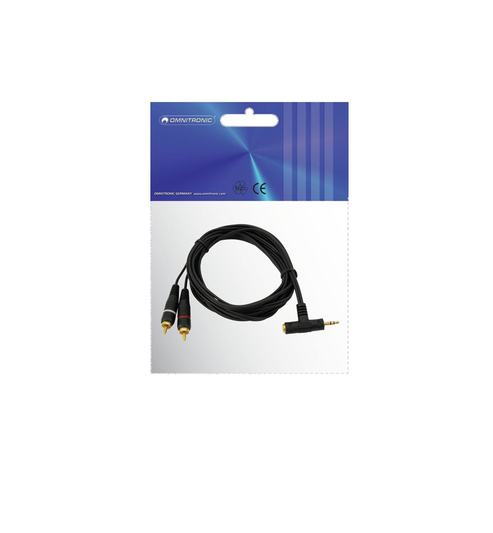 OMNITRONIC Adapterkabel XLR(F)/2xXLR(M) 0,5m sw