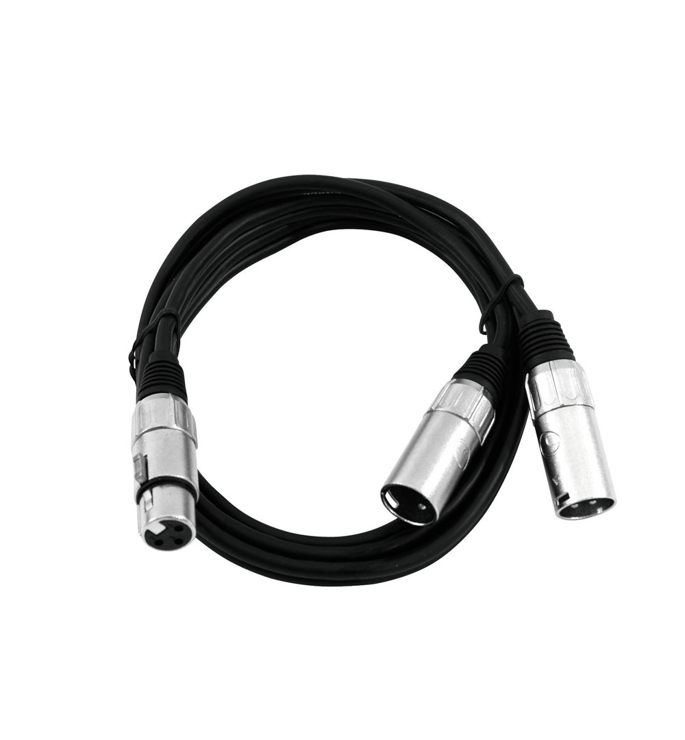 OMNITRONIC Adapterkabel XLR(F)/2xXLR(M) 1m sw