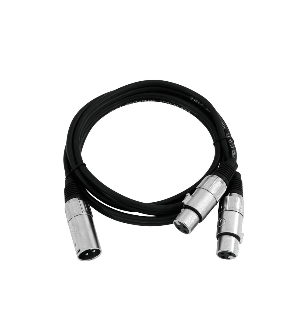 OMNITRONIC Adapterkabel XLR(M)/2xXLR(F) 0,5m sw