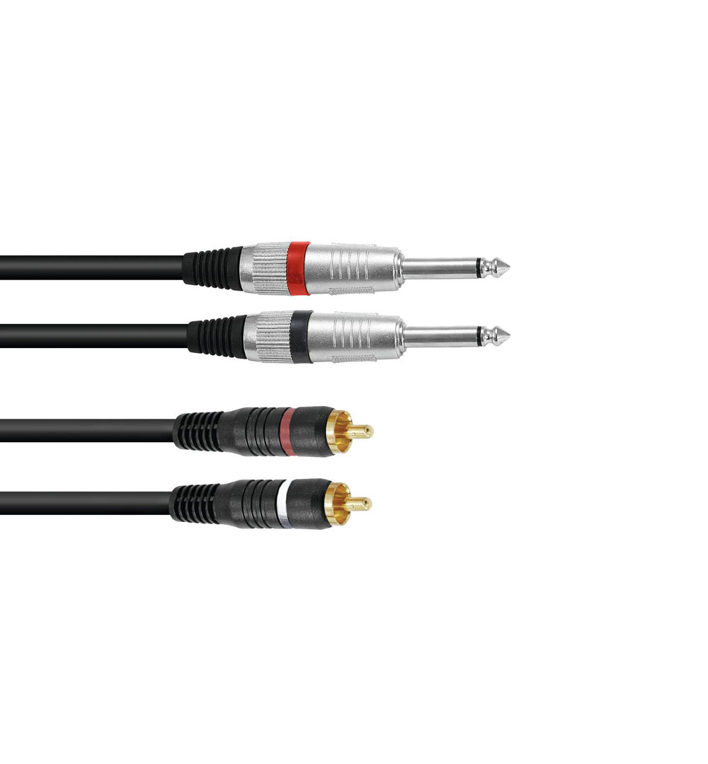 OMNITRONIC Adapterkabel 2xKlinke/2xCinch 6m sw