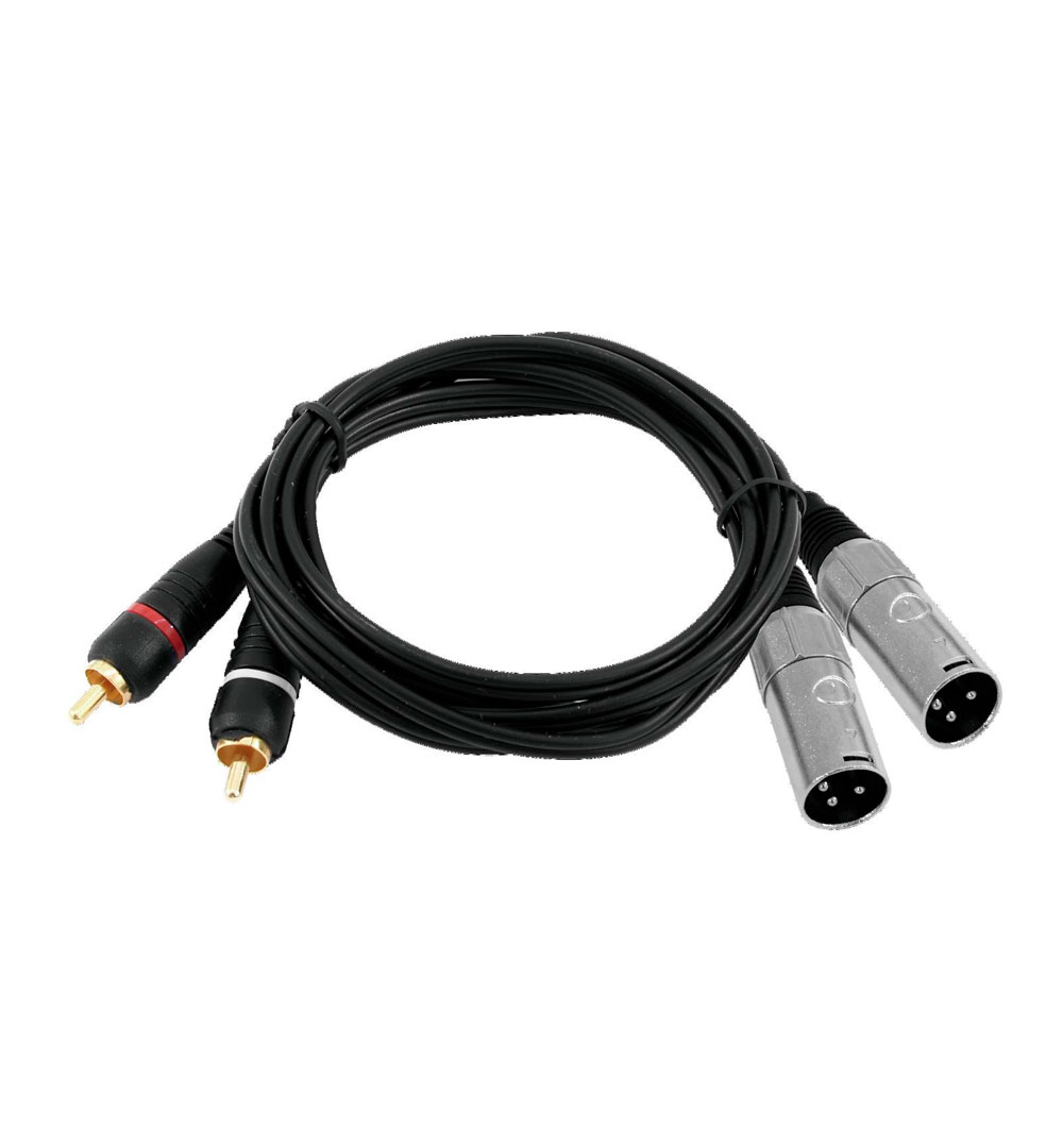 OMNITRONIC Adapterkabel 2xXLR(M)/2xCinch 1,0m sw
