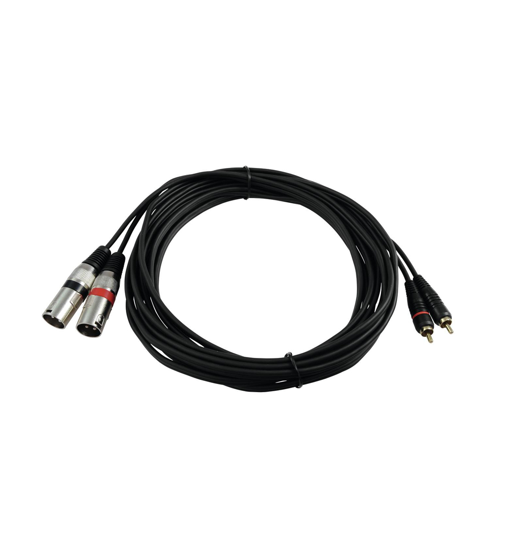 OMNITRONIC Adapterkabel 2xXLR(M)/2xCinch 6m sw