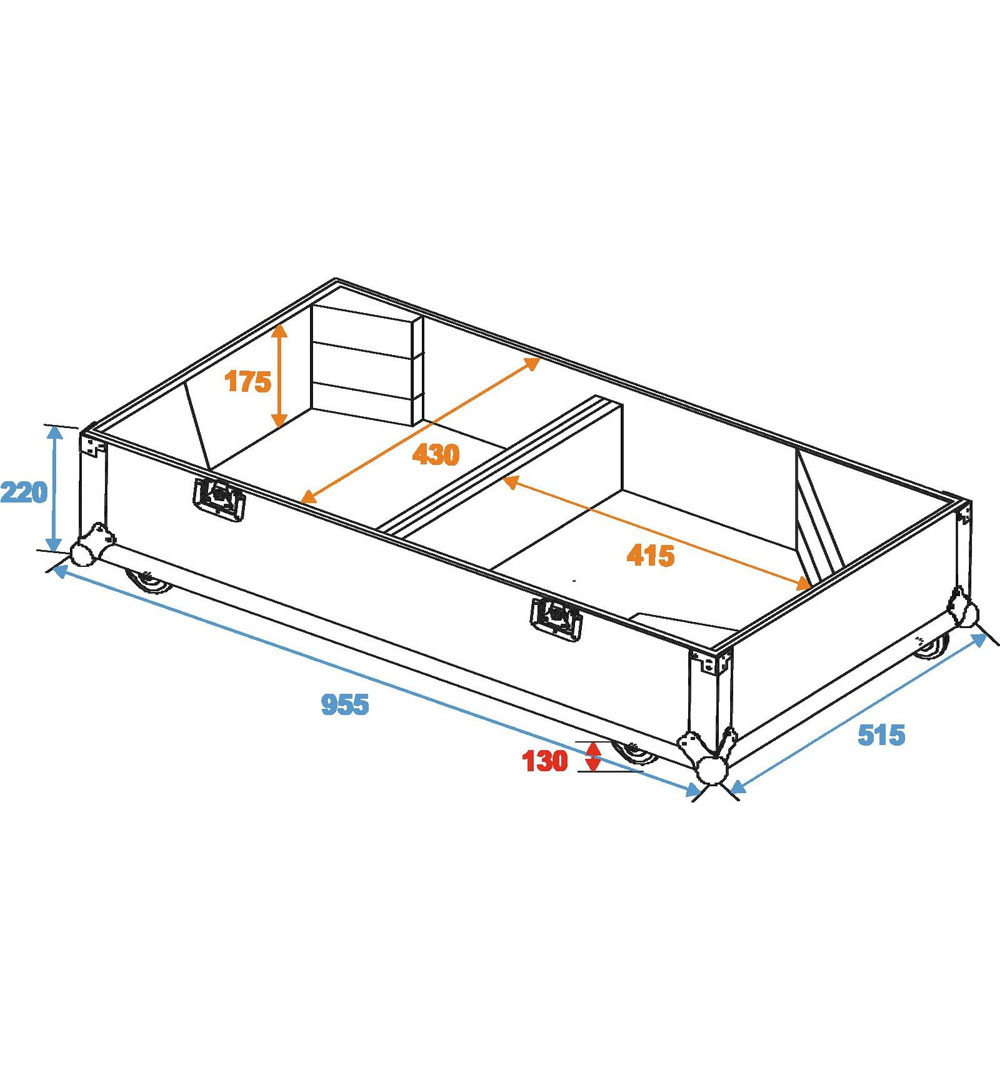 ROADINGER Flightcase 2x PAS-215