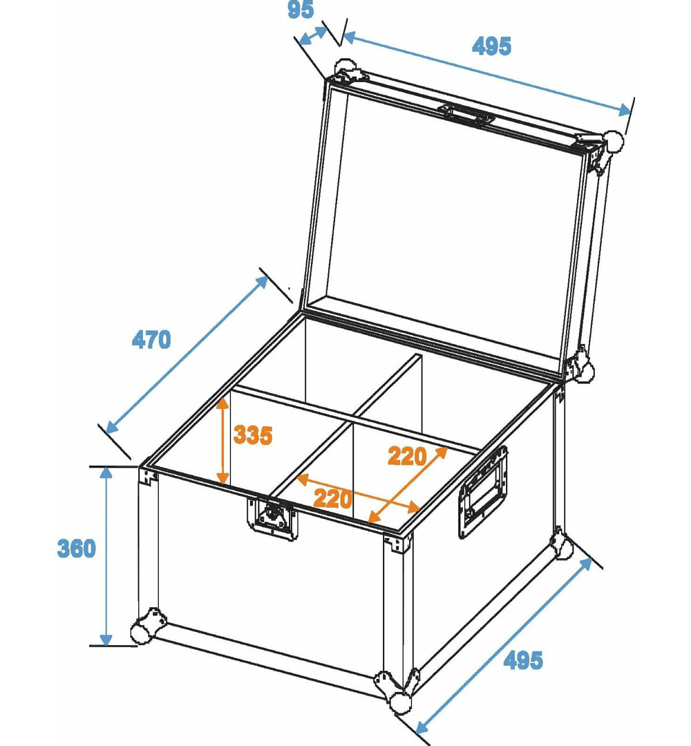 ROADINGER Flightcase EP-56 4xPAR-56 Spot lang