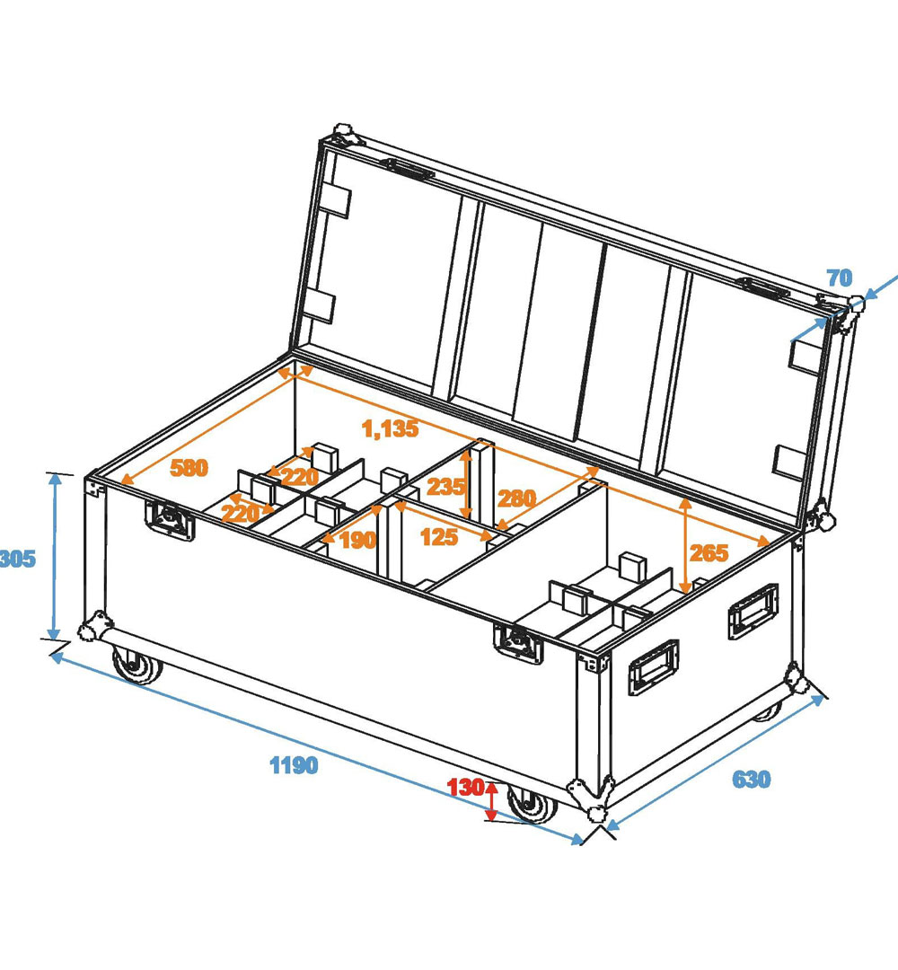 ROADINGER Flightcase 8x ML-56/ML-64