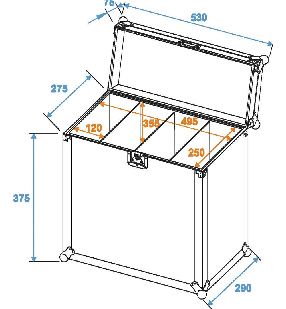 ROADINGER Flightcase 4x SLS Größe M