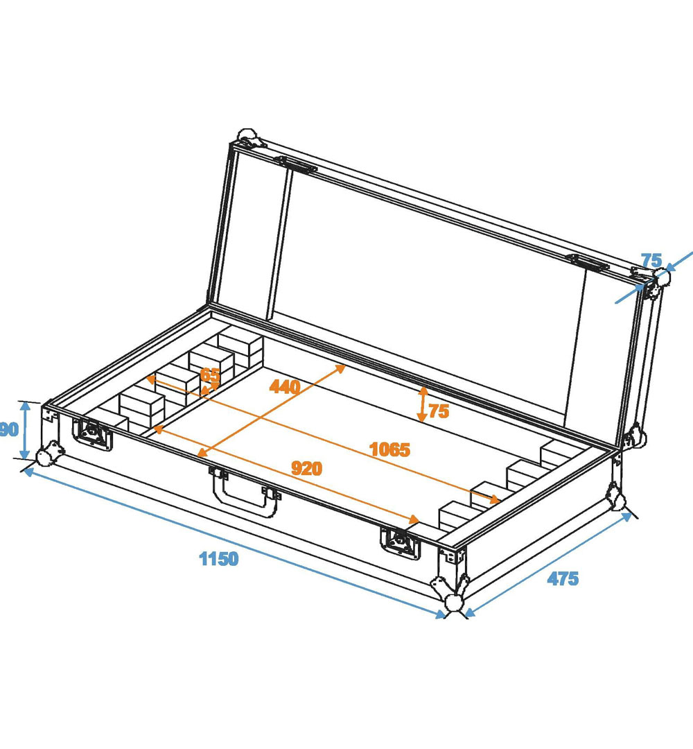 ROADINGER Flightcase 4x LED BAR-252 RGB