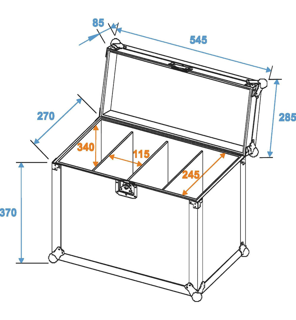 ROADINGER Flightcase EC-SL4M 4x SLS Größe M