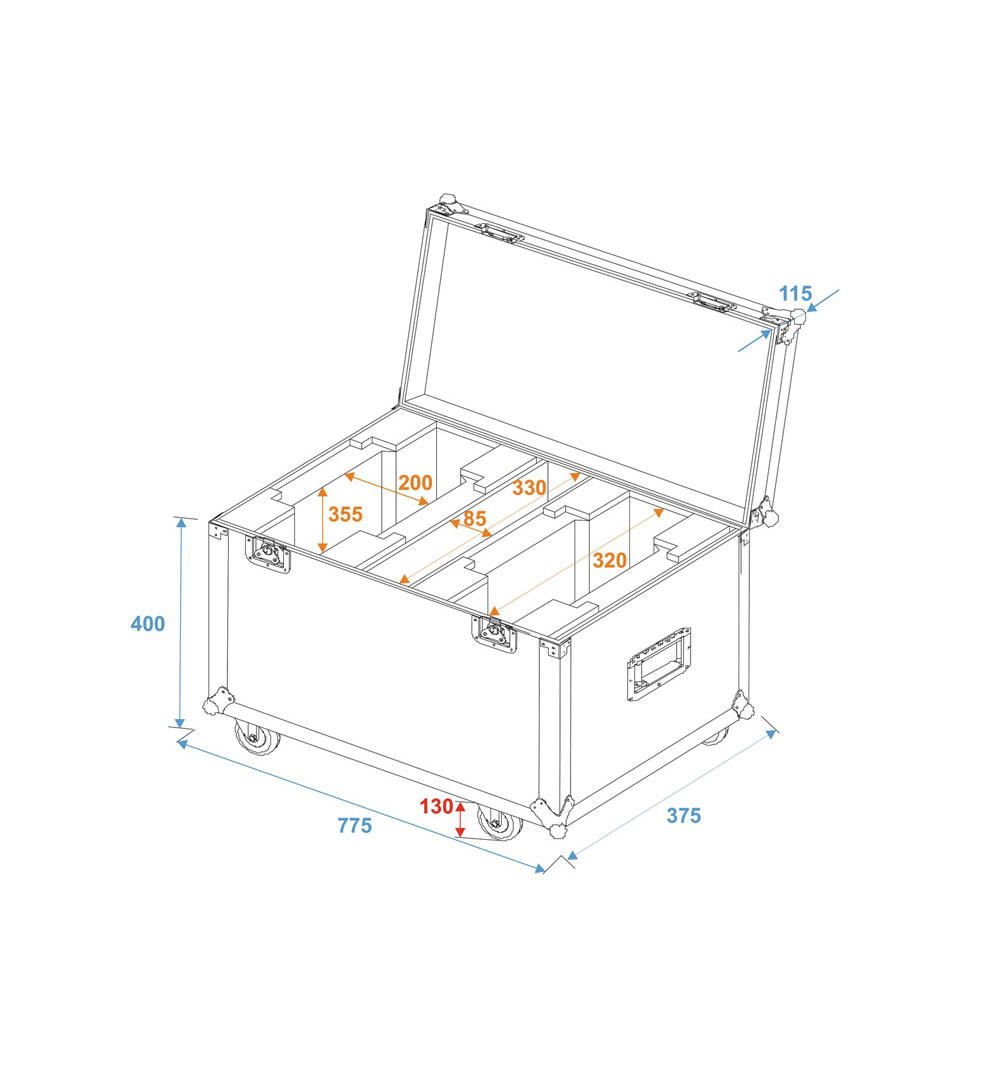 ROADINGER Flightcase 2x DMH-75.i/DMH-80/TMH XB-130