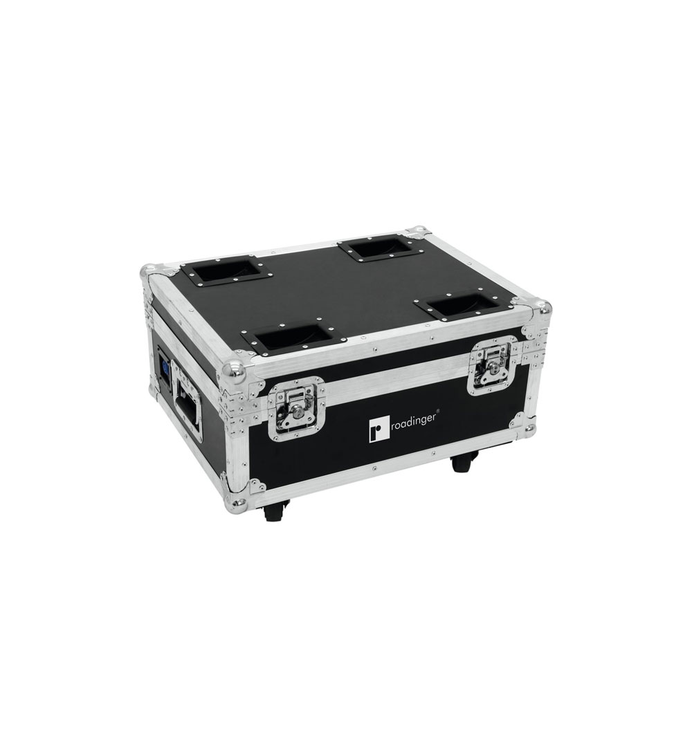 ROADINGER Flightcase 4x AKKU UP-4 QuickDMX mit Ladefunktion