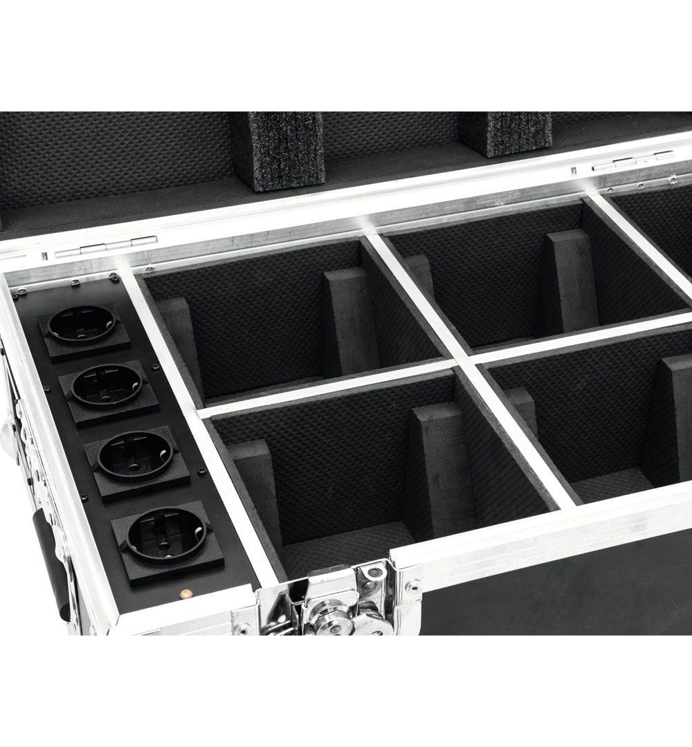 ROADINGER Flightcase 4x AKKU TL-3 Trusslight QuickDMX mit Ladefunktion