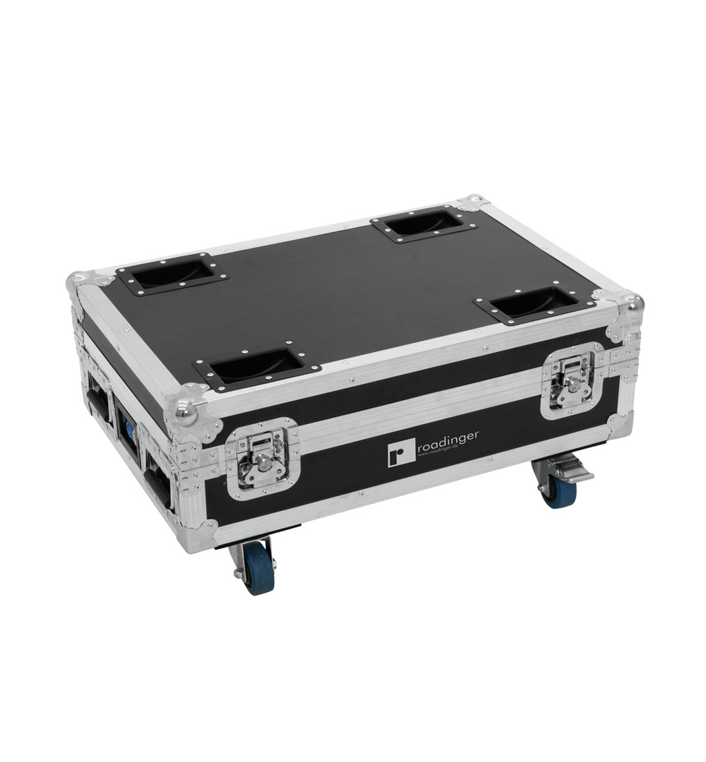 ROADINGER Flightcase 4x AKKU BAR-6 Glow QCL Flex QuickDMX mit Ladefunktion