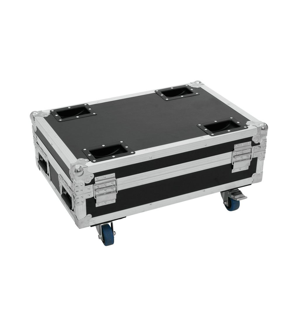 ROADINGER Flightcase 4x AKKU BAR-6 Glow QCL Flex QuickDMX mit Ladefunktion