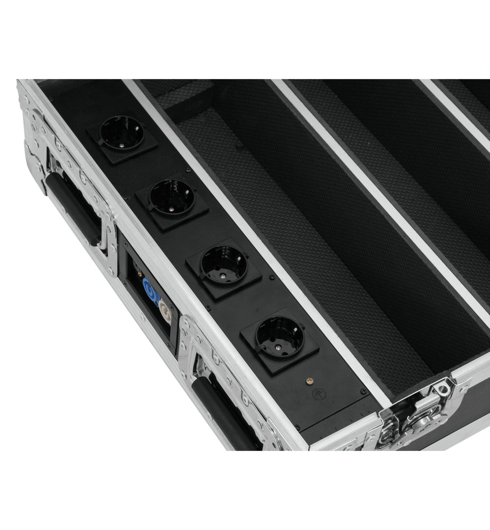 ROADINGER Flightcase 4x AKKU BAR-6 Glow QCL Flex QuickDMX mit Ladefunktion