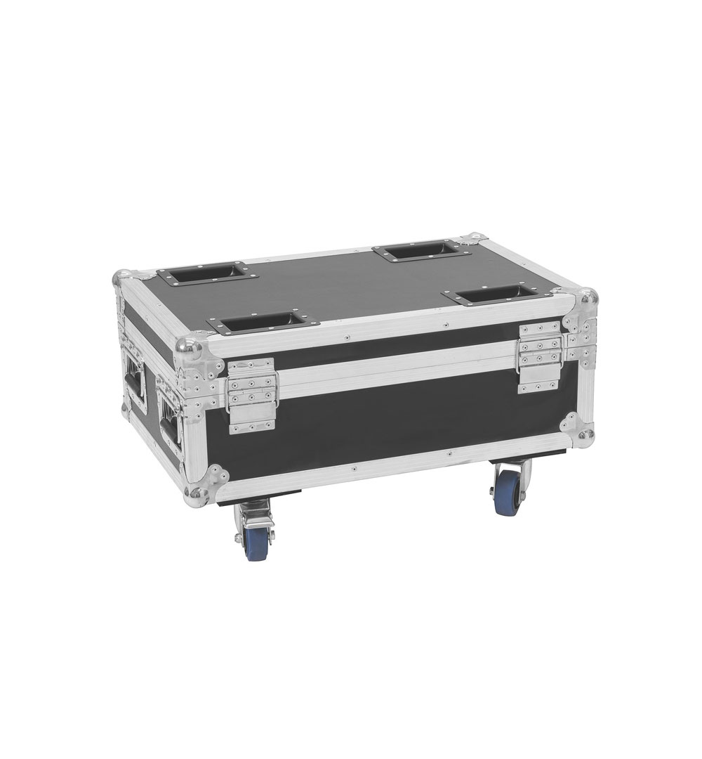 ROADINGER Flightcase 4x AKKU IP UP-4 Plus HCL Spot WDMX mit Ladefunktion