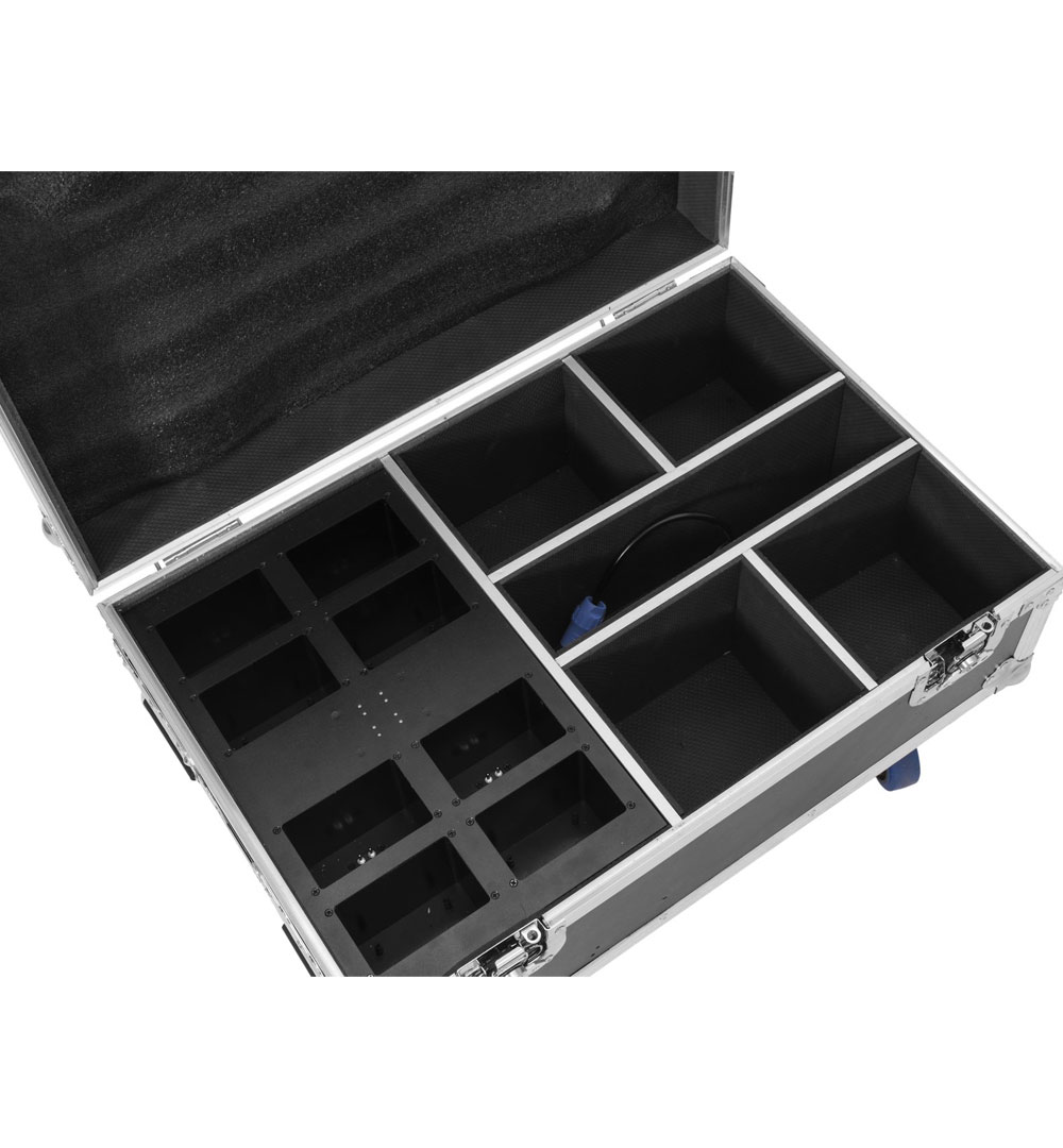 ROADINGER Flightcase 4x AKKU IP UP-4 Plus HCL Spot WDMX mit Ladefunktion